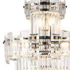 Regent Laure 9 Light Tall Pendant Light 410mm Diameter - Polished Nickel / Clear