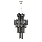 Regent Laure 9 Light Tall Pendant Light 410mm Diameter - Polished Nickel / Smoke