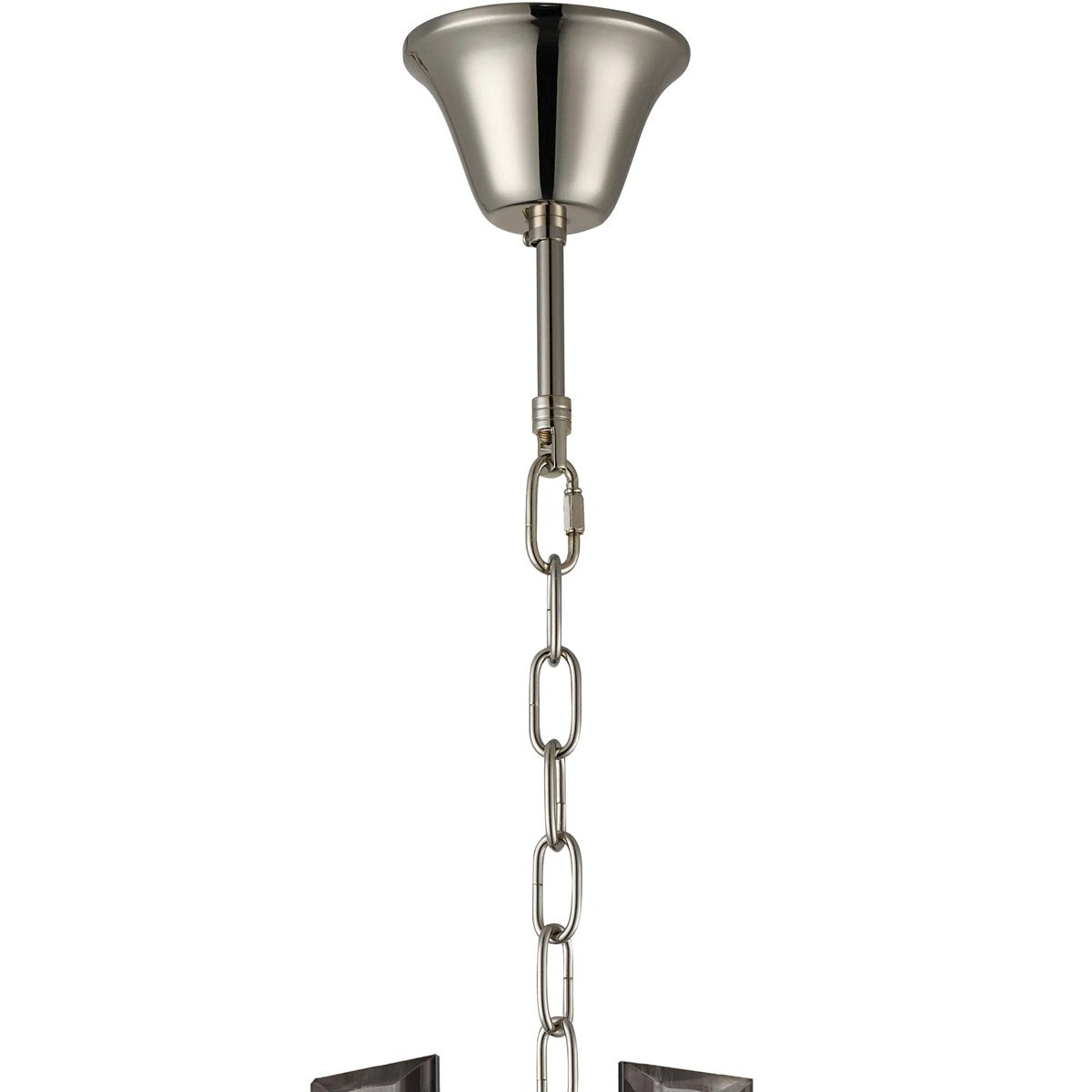 Regent Laure 9 Light Tall Pendant Light 410mm Diameter - Polished Nickel / Smoke