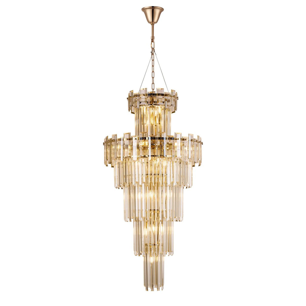 Regent Laure 17 Light Tall Pendant Light 610mm - French Gold / Champagne