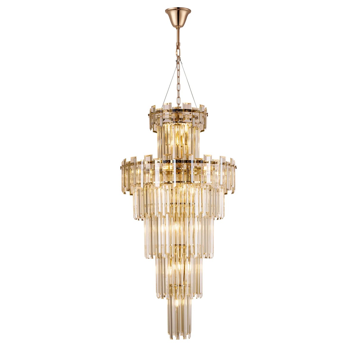 Regent Laure 17 Light Tall Pendant Light 610mm - French Gold / Champagne