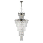 Regent Laure 17 Light Tall Pendant Light 610mm - Polished Nickel / Clear