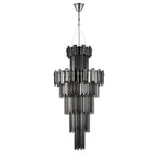 Regent Laure 17 Light Tall Pendant Light 610mm - Polished Nickel / Smoke