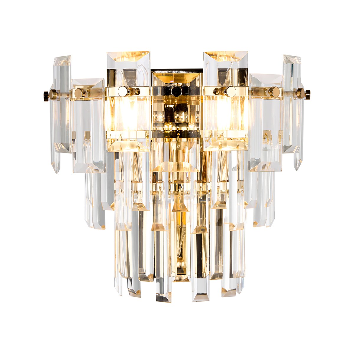 Regent Laure 2 Light 270mm Wall Light - French Gold / Clear