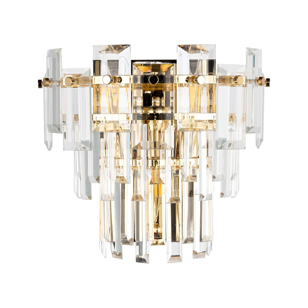 Regent Laure 2 Light 270mm Wall Light - French Gold / Clear