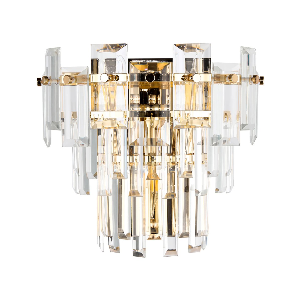 Regent Laure 2 Light 270mm Wall Light - French Gold / Clear