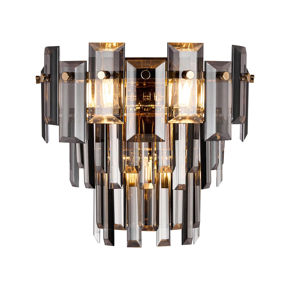 Regent Laure 2 Light 270mm Wall Light - French Gold / Smoke
