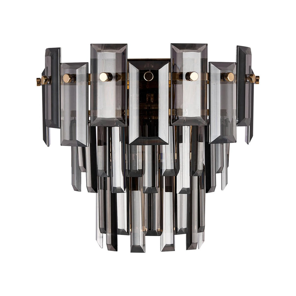Regent Laure 2 Light 270mm Wall Light - French Gold / Smoke