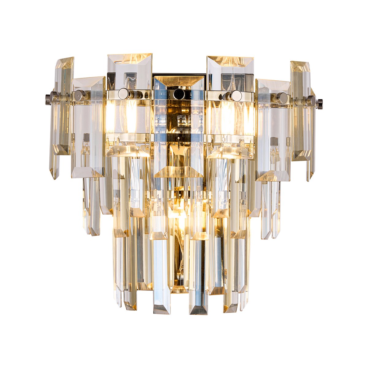 Regent Laure 2 Light 270mm Wall Light - Polished Nickel / Champagne