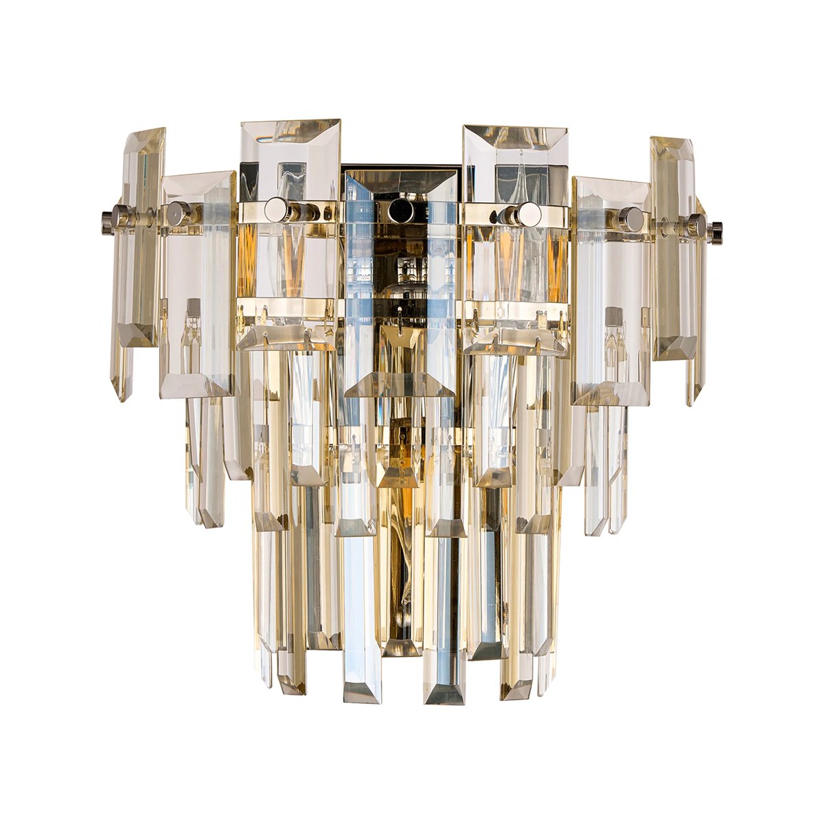 Regent Laure 2 Light 270mm Wall Light - Polished Nickel / Champagne