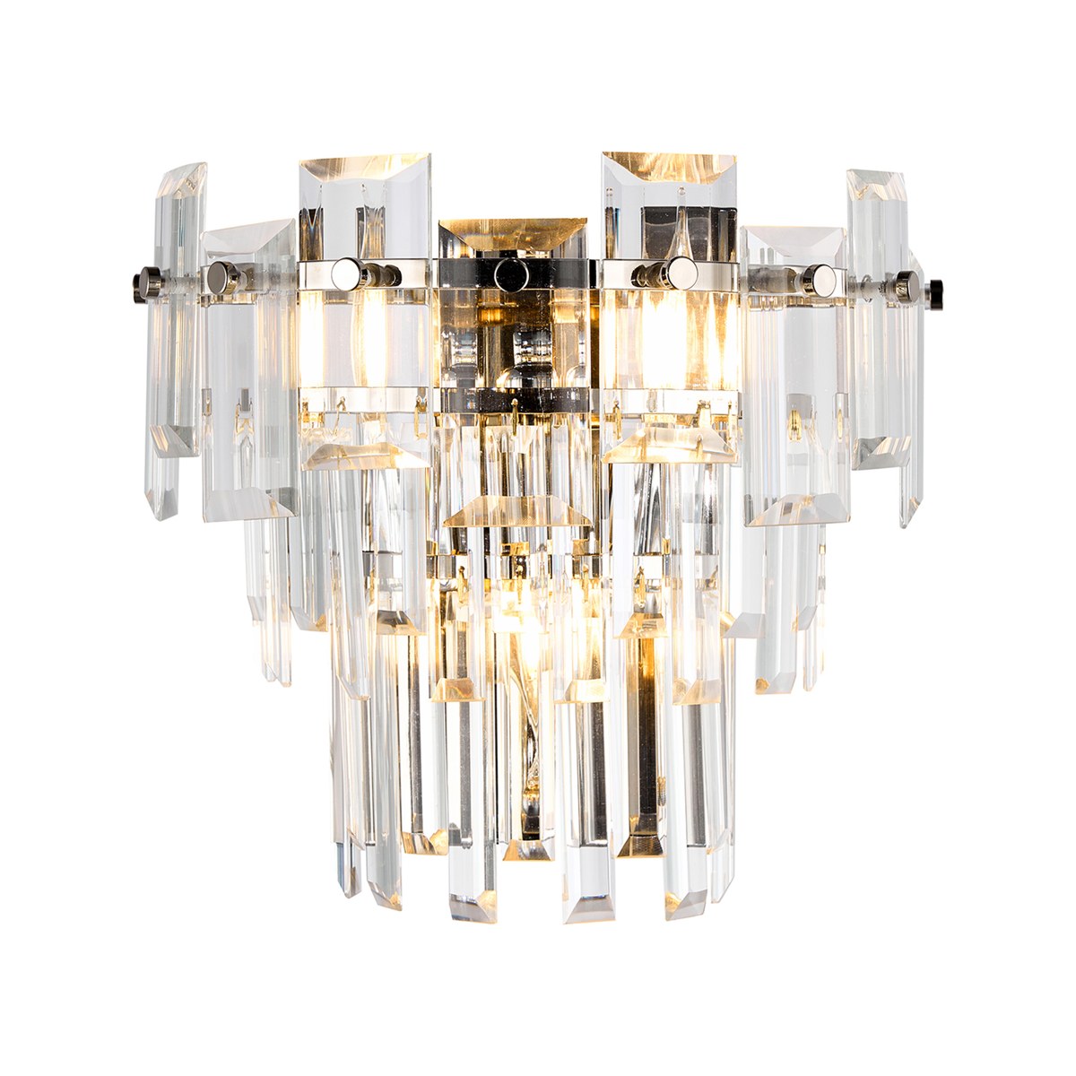 Regent Laure 2 Light 270mm Wall Light - Polished Nickel / Clear