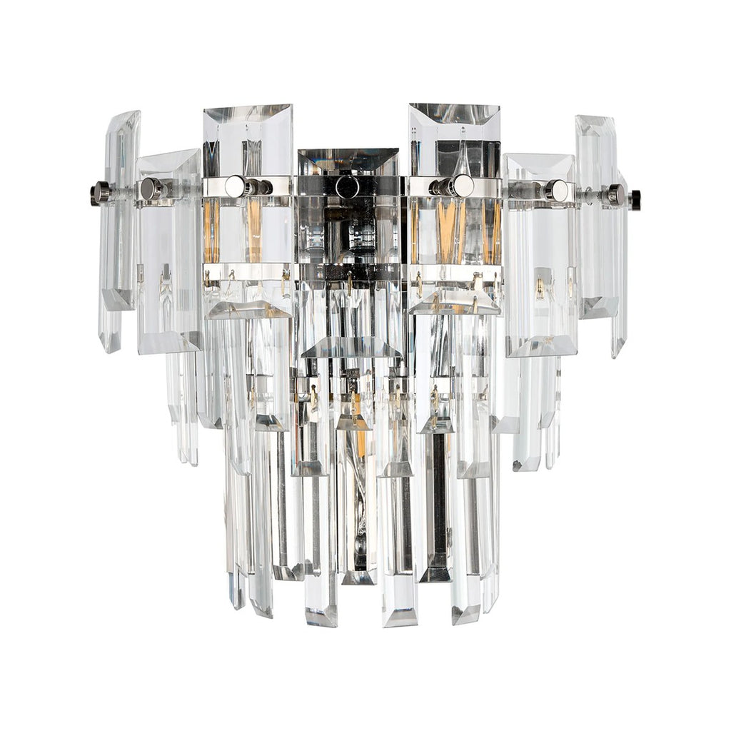Regent Laure 2 Light 270mm Wall Light - Polished Nickel / Clear