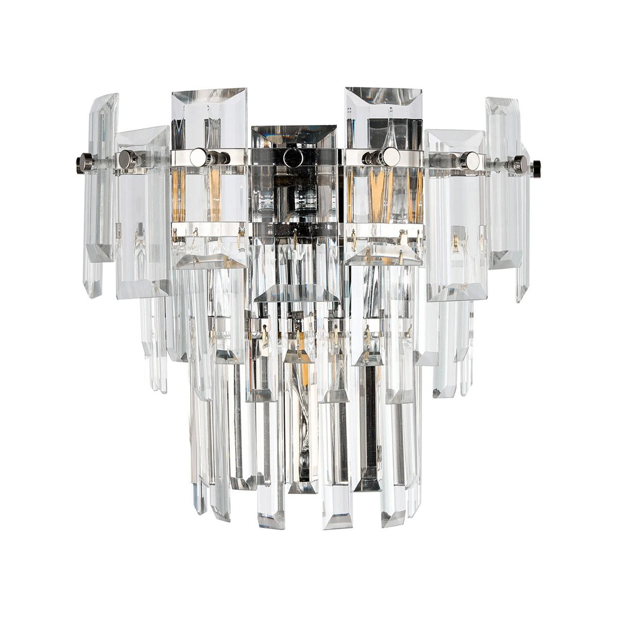 Regent Laure 2 Light 270mm Wall Light - Polished Nickel / Clear