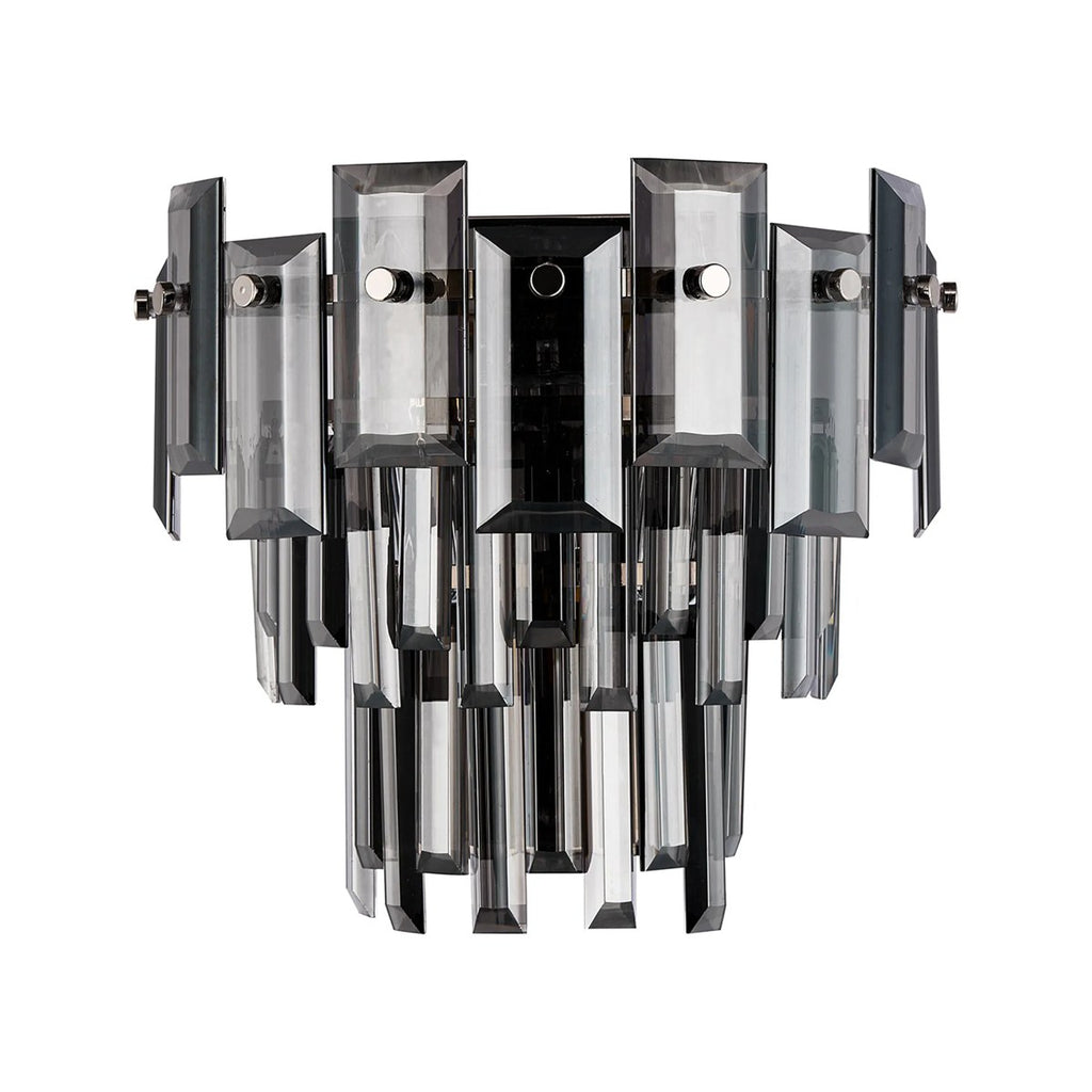 Regent Laure 2 Light 270mm Wall Light - Polished Nickel / Smoke
