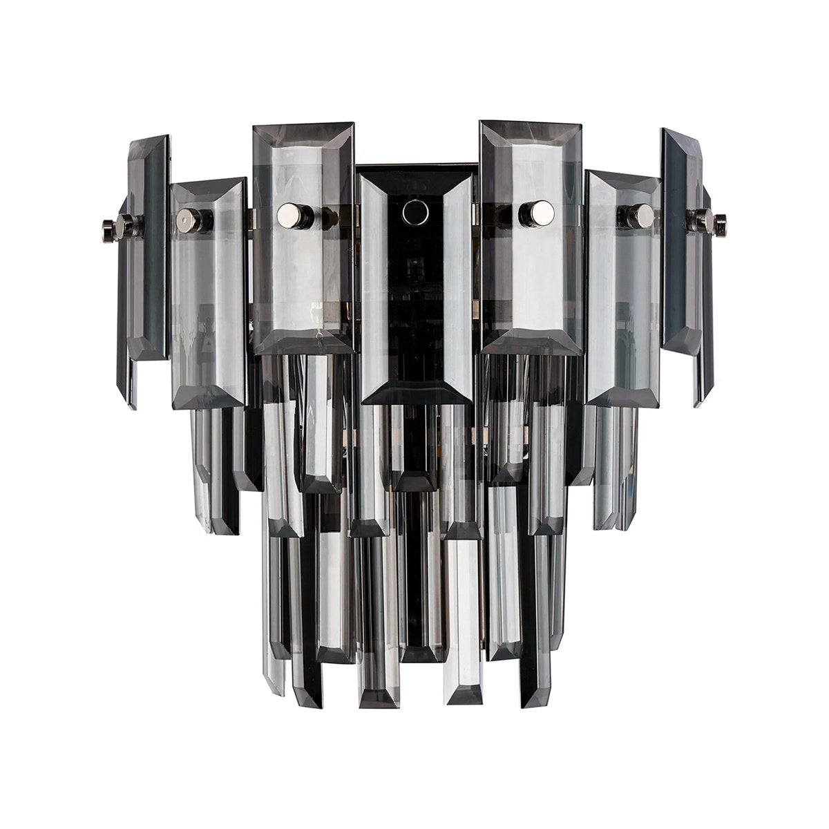 Regent Laure 2 Light 270mm Wall Light - Polished Nickel / Smoke