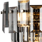 Regent Laure 2 Light 270mm Wall Light - Polished Nickel / Smoke