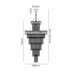 Regent Laure 32 Light Tall Pendant Chandelier 810mm - dimensions