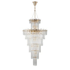 Regent Laure 32 Light Tall Pendant Chandelier 810mm - French Gold / Clear