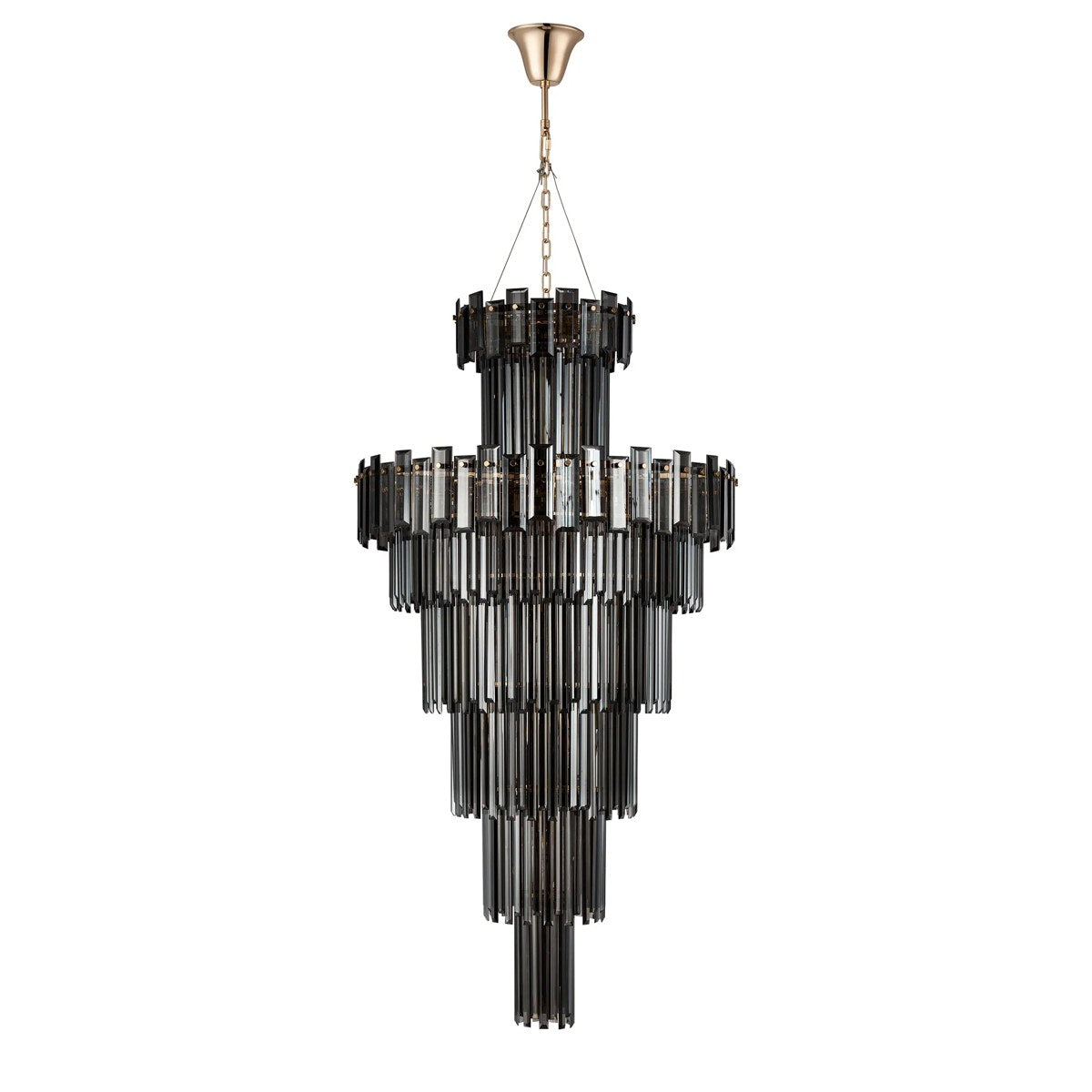 Regent Laure 32 Light Tall Pendant Chandelier 810mm - French Gold / Smoke