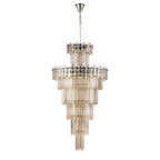 Regent Laure 32 Light Tall Pendant Chandelier 810mm - Polished Nickel / Champagne