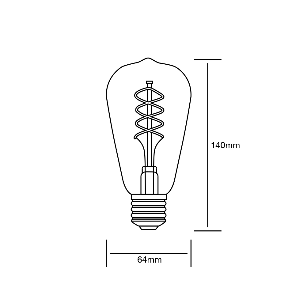 E27 LED Smoke Bulb 4Watt Extra Warm White 2100K Dimmable