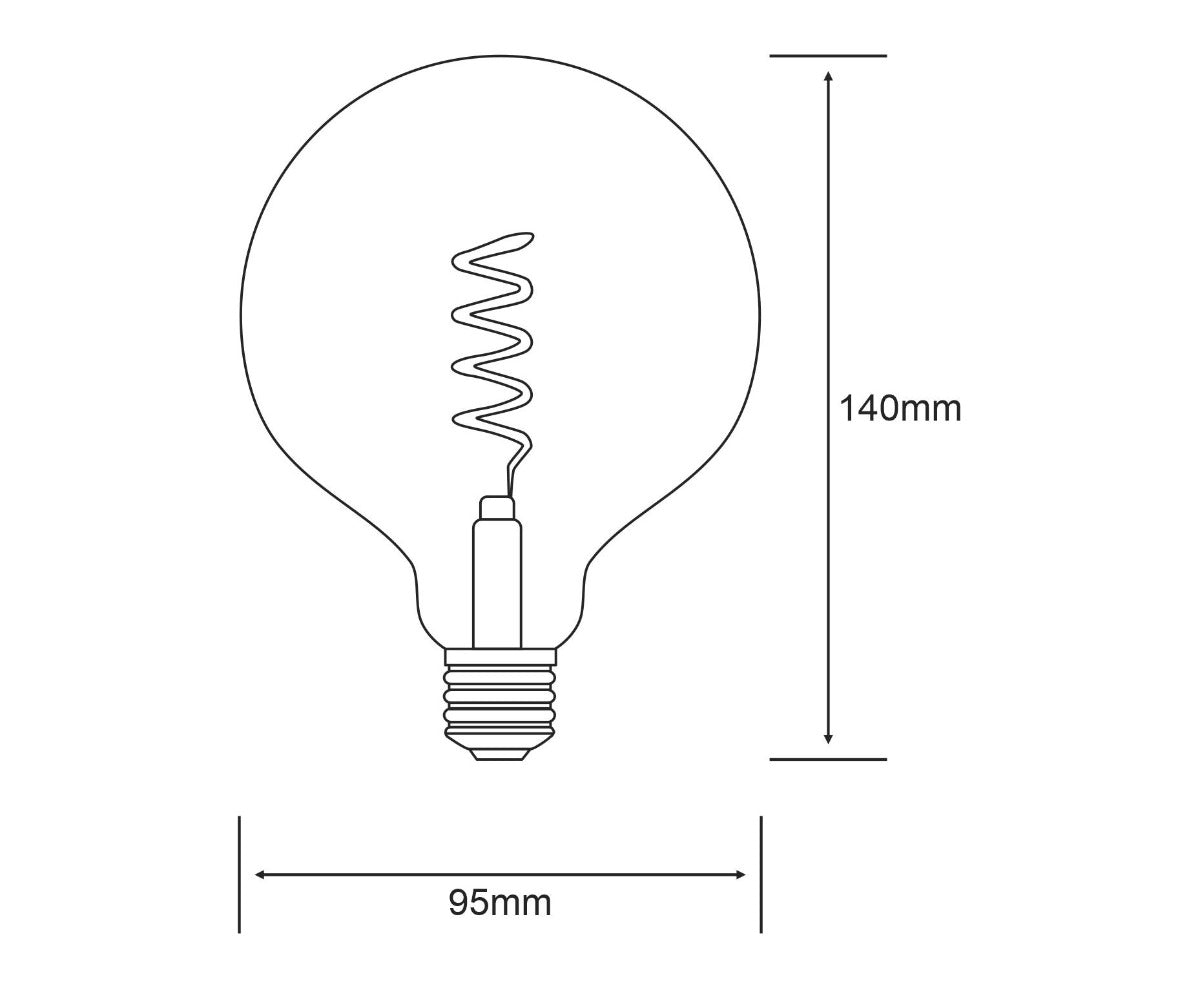 Vintage Globe E27 LED Bulb 5Watt Extra Warm White 1800K Dimmable
