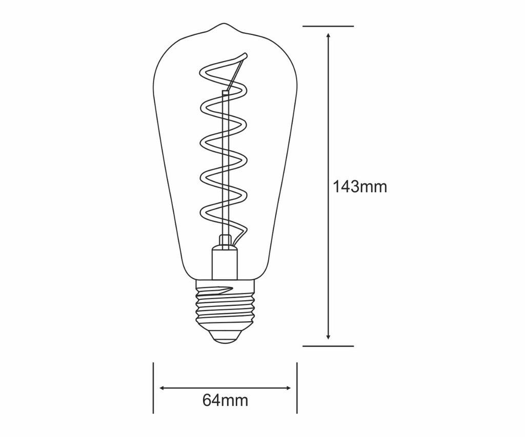 Vintage E27 LED Bulb 5Watt Extra Warm White 1800K Dimmable