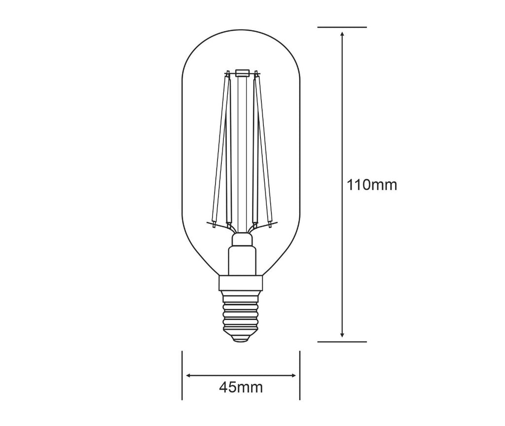 Tubular E14 LED Bulb 4Watt Natural White 4000K Dimmable