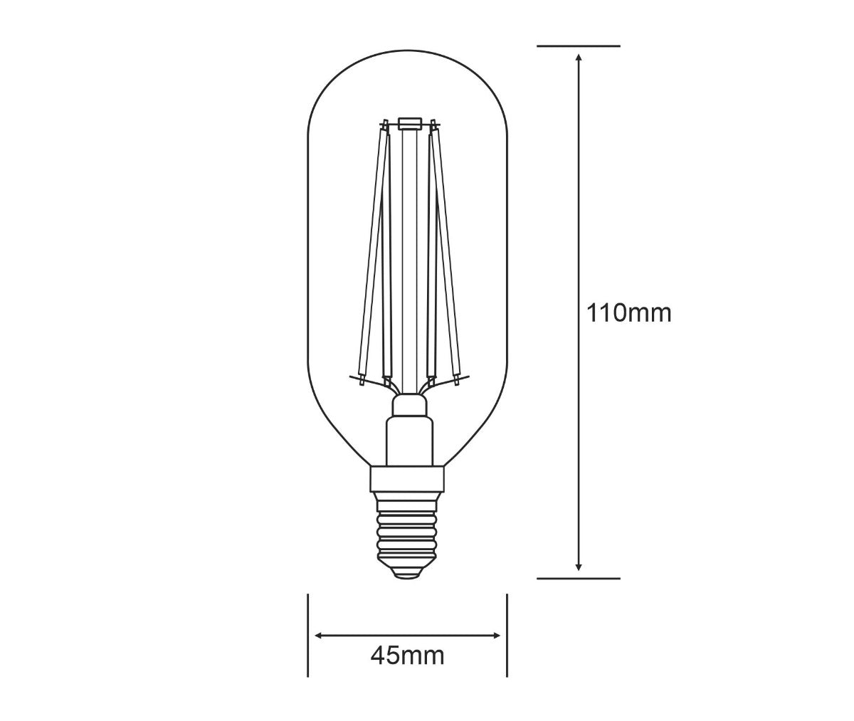 Tubular E14 LED Bulb 4Watt Natural White 4000K Dimmable