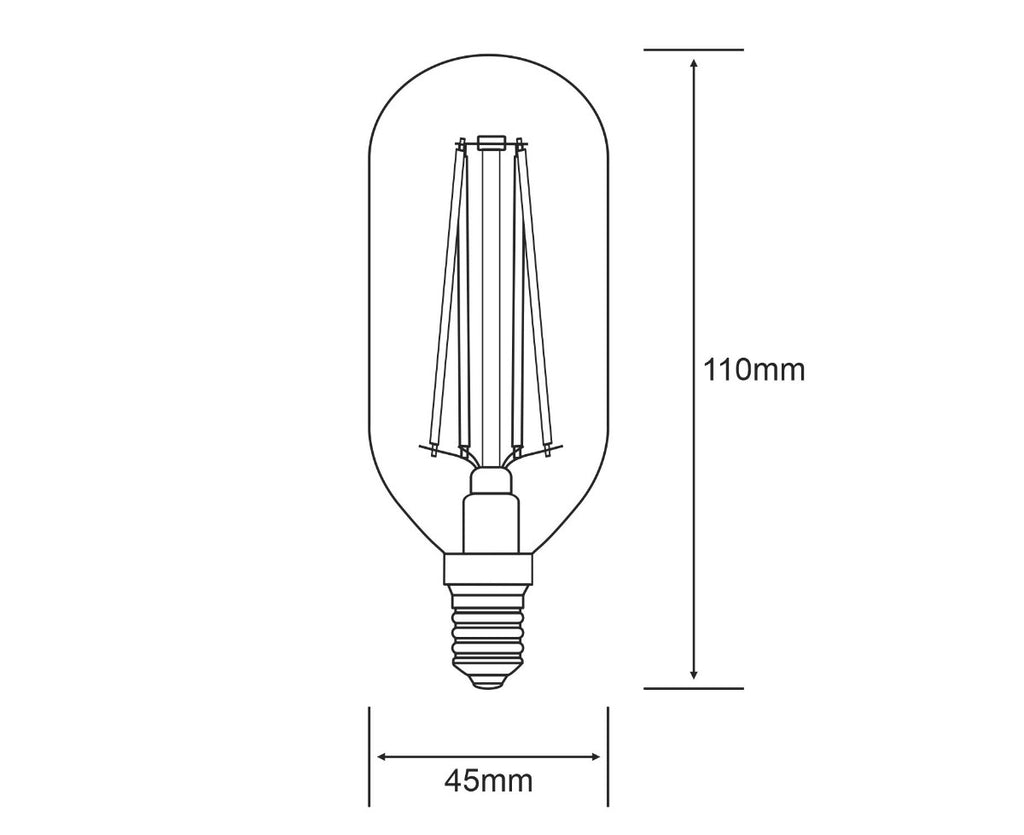 Tubular E14 LED Bulb 4Watt Warm White 2700K Dimmable