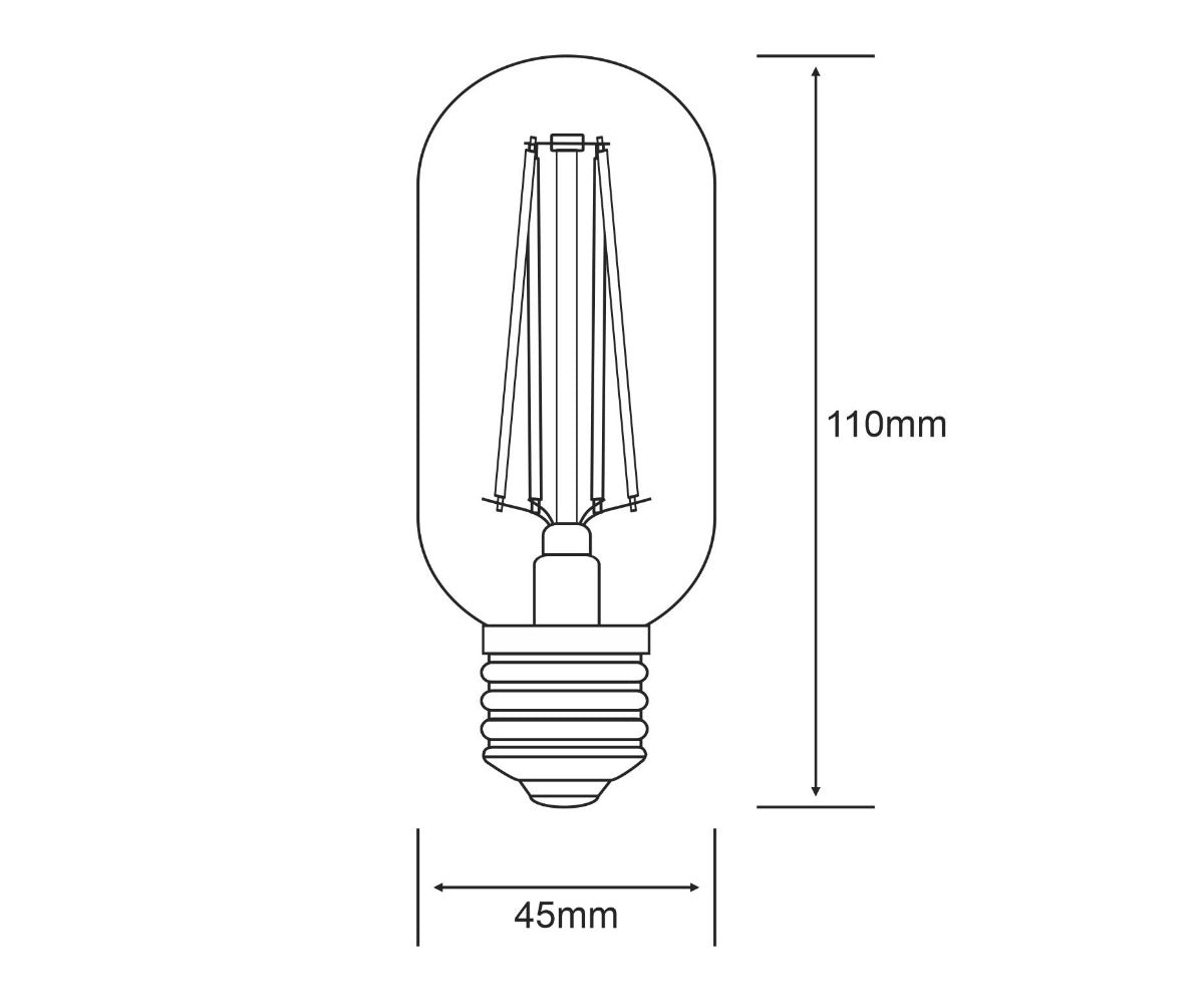Vintage Tubular E27 LED Bulb 4Watt Natural White 4000K Dimmable