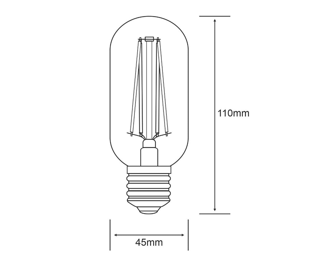 Vintage Tubular E27 LED Bulb 4Watt Warm White 2700K Dimmable