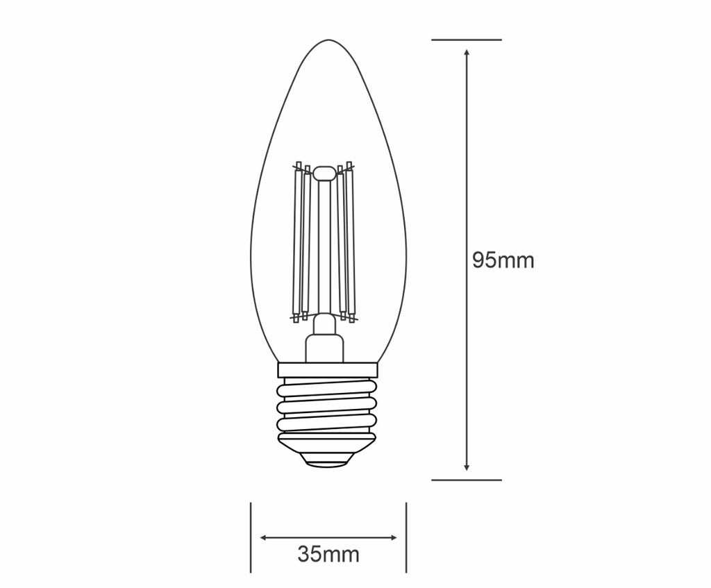 Candle E27 LED Bulb 4 Watt Warm White Dimmable