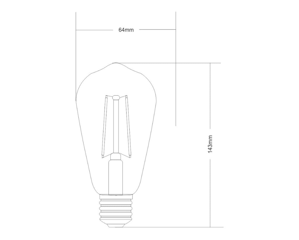 Vintage E27 LED Bulb 6.5Watt Extra Warm White 2200K Dimmable