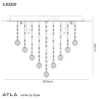 Diyas Atla 6 Light Ceiling Light in Polished Chrome with Acrylic Trim and Black Crystal