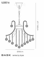 Diyas Bask 4 Light Round Pendant Light in Polished Chrome with Crystal