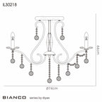 Diyas Bianco 8 Light Crystal Chandelier in French Gold