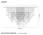 Diyas Maddison 6 Light Round Ceiling Light in Polished Chrome with Crystal