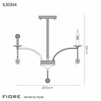 Diyas Fiore 4 Light Semi Flush Ceiling Light in Black Chrome with Crystal