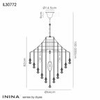 Diyas Inina 7 Light Pendant Light in Polished Chrome with Crystal