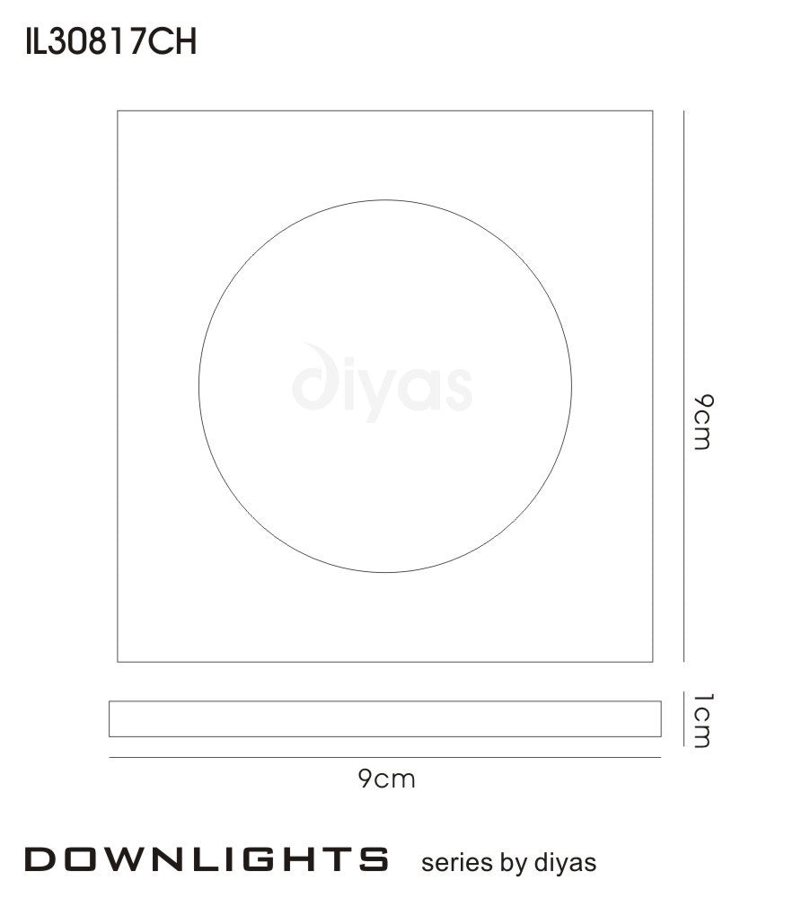 Diyas Shallow Square Rim in Clear Crystal - RIM ONLY