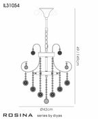 Diyas Rosina 5 Light Pendant Light in Polished Chrome with Crystal