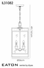 Diyas Eaton 3 Light Ceiling Lantern in Polished Chrome