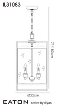 Diyas Eaton 4 Light Ceiling Lantern in Polished Chrome