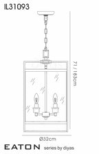 Diyas Eaton 4 Light Ceiling Lantern in Antique Brass
