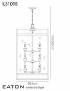 Diyas Eaton 12 Light Ceiling Lantern in Antique Brass
