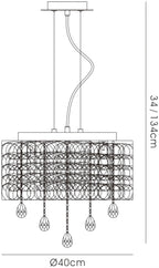 Diyas Adeline 4 Light Pendant Light in Polished Chrome with Crystal
