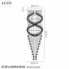 Diyas Colorado 10 Light Corkscrew Pendant Light in Polished Chrome with Crystal