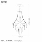 Diyas Sophia 17 Light Pendant Light in Polished Chrome with Crystal