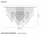 Diyas Maddison 6 Light Round Flush Ceiling Light in French Gold with Crystal